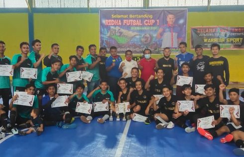 Juara I Nicko Cel:  Turnamen Ridha Futsal  CUP 1 Tahun 2020 Berjalan Sukses