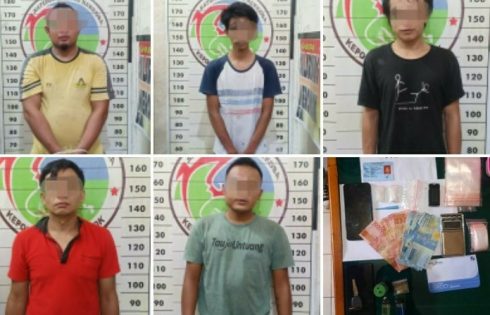 Sat Narkoba Polres Solok Tangkap 5 Orang Pelaku Penyalahgunaan Narkoba Jenis Shabu di Koto Baru